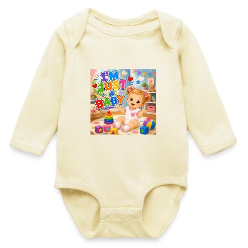 I'm Just A Baby -Girl-W - Long Sleeve Baby Bodysuit