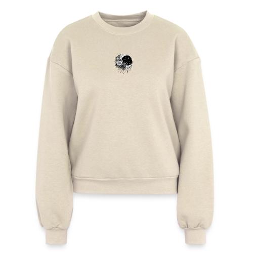 Crescent Moon Floral - Women's Fleece Crewneck Sweatshirt