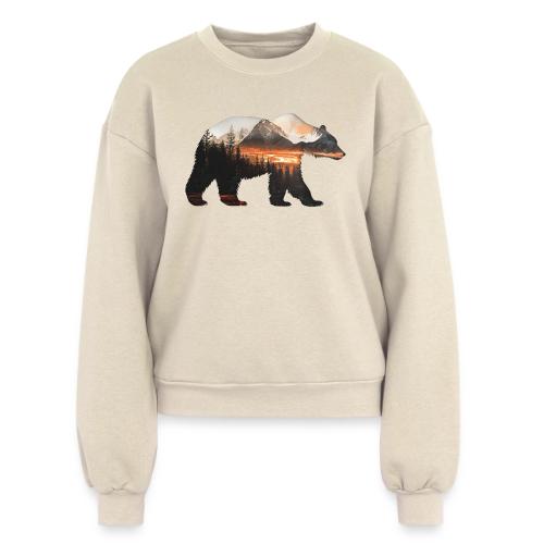 Canada Bear: fiery tones - Women's Fleece Crewneck Sweatshirt