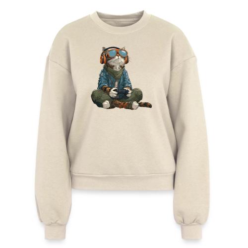 Cat: Purrfect Player - Women's Fleece Crewneck Sweatshirt