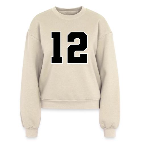 Varsity Number 12 Sports Design - Women's Fleece Crewneck Sweatshirt