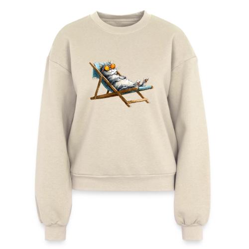 Sunshine Cat Mode - Women's Fleece Crewneck Sweatshirt
