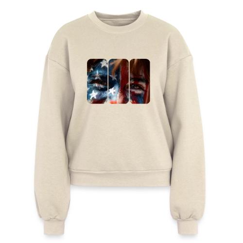 USA: Stars in Their Eyes - Women's Fleece Crewneck Sweatshirt
