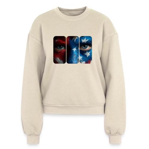 USA: Painted for the Flag - Women's Fleece Crewneck Sweatshirt