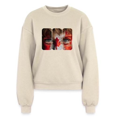 Canada: Maple Leaf Gaze - Women's Fleece Crewneck Sweatshirt