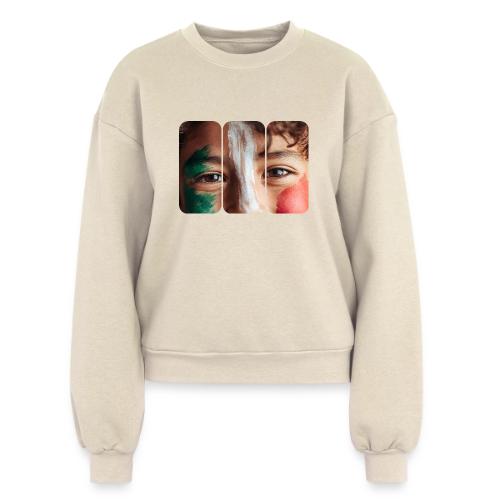 Mexico: Three Stripes of Pride - Women's Fleece Crewneck Sweatshirt