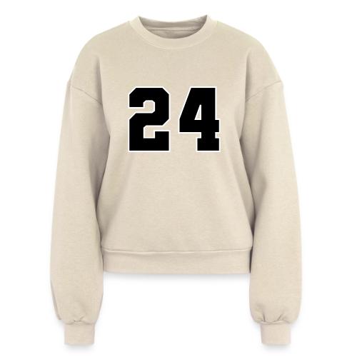 Varsity Number 24 College Font - Women's Fleece Crewneck Sweatshirt