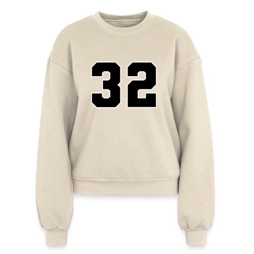 Varsity Number 32 Athletic Design - Women's Fleece Crewneck Sweatshirt