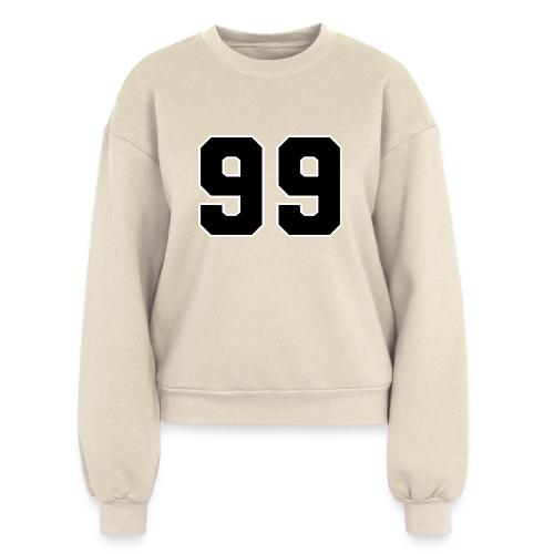 Varsity Number 99 Athletic Font - Women's Fleece Crewneck Sweatshirt