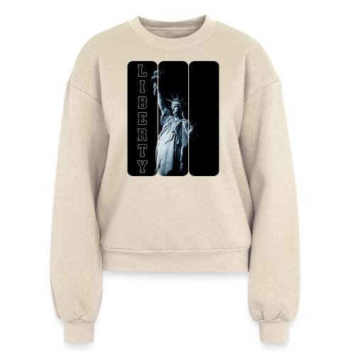 USA: Vertical Liberty - Women's Fleece Crewneck Sweatshirt