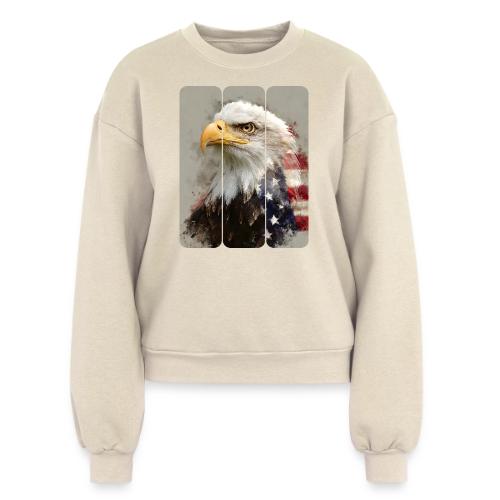 USA: Eagle of the Free - Women's Fleece Crewneck Sweatshirt