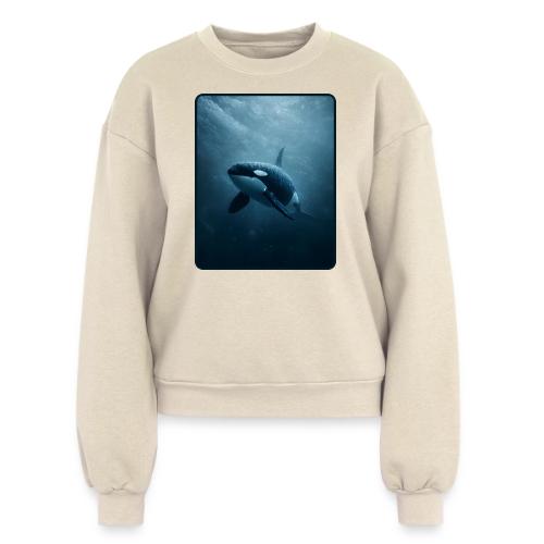 Orca Ocean Wildlife Design - Women's Fleece Crewneck Sweatshirt