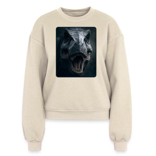 T Rex Cinematic Close-Up Design - Women's Fleece Crewneck Sweatshirt