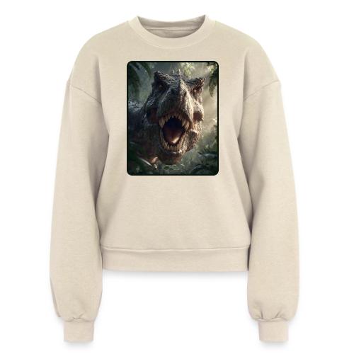 T Rex Jungle Roar Design - Women's Fleece Crewneck Sweatshirt