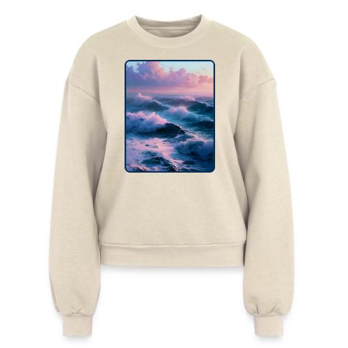 Dreamy Pastel Ocean Sunset Art - Women's Fleece Crewneck Sweatshirt