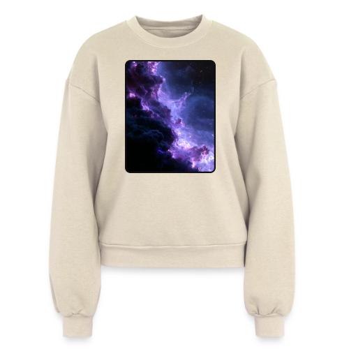 Purple Nebula Space Design - Women's Fleece Crewneck Sweatshirt