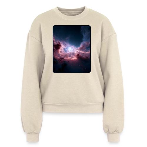 Radiant Cosmic Nebula Artwork - Women's Fleece Crewneck Sweatshirt