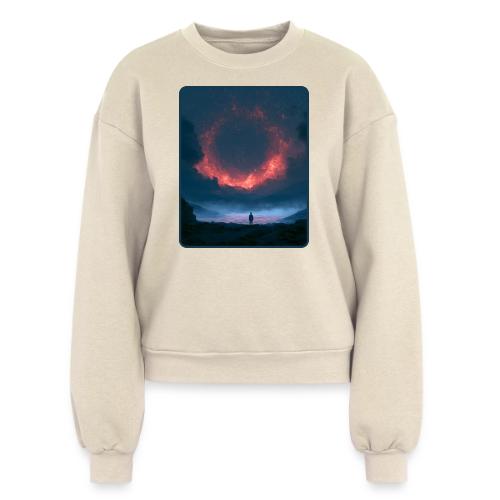 Supernova Reflection Space Scene - Women's Fleece Crewneck Sweatshirt