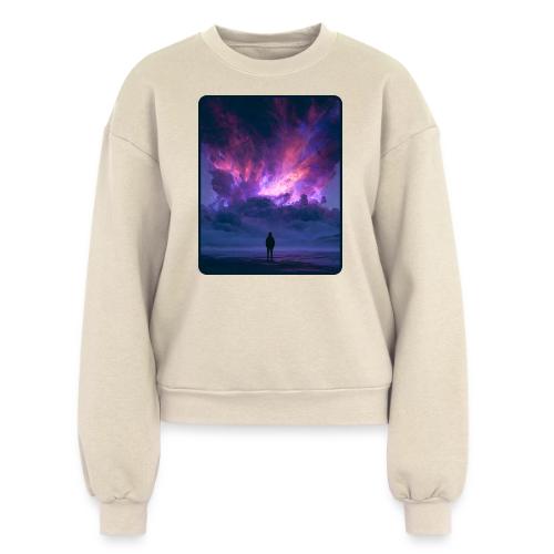 Cosmic Supernova Night Design - Women's Fleece Crewneck Sweatshirt