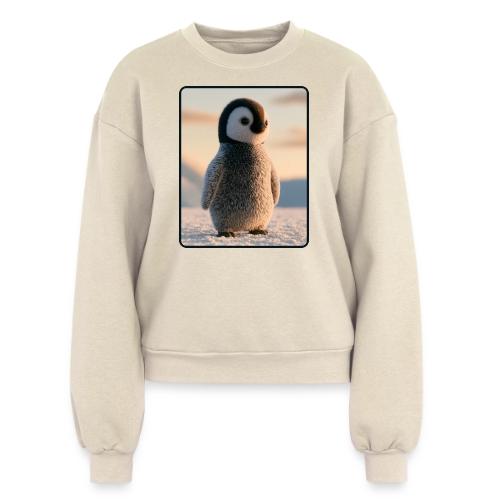 Cute Penguin Chick Sunrise Design - Women's Fleece Crewneck Sweatshirt