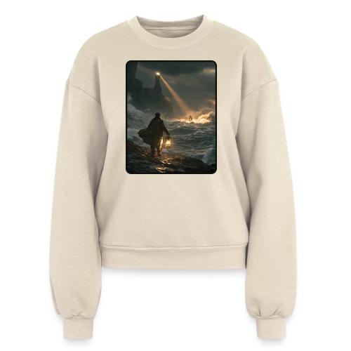 The Lone Lightkeeper's Beacon - Women's Fleece Crewneck Sweatshirt
