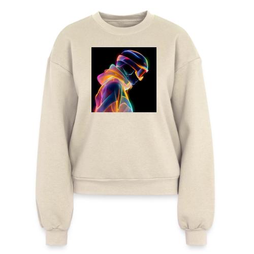 Snowboarding: Neon Gravity Ride - Women's Fleece Crewneck Sweatshirt