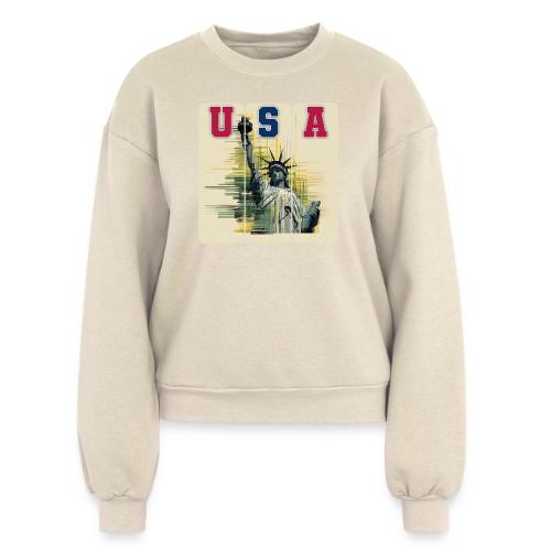 Art illustration of the Statue of Liberty - Women's Fleece Crewneck Sweatshirt