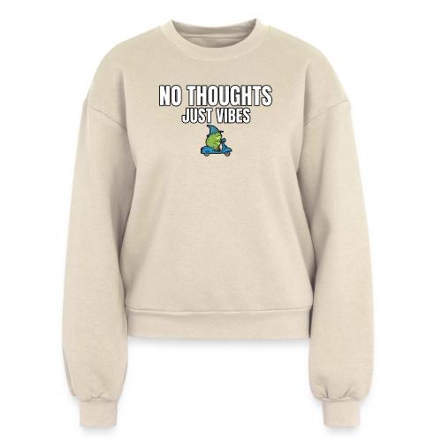 No Thoughts Just Vibes Funny Frog Shirt - Women's Fleece Crewneck Sweatshirt