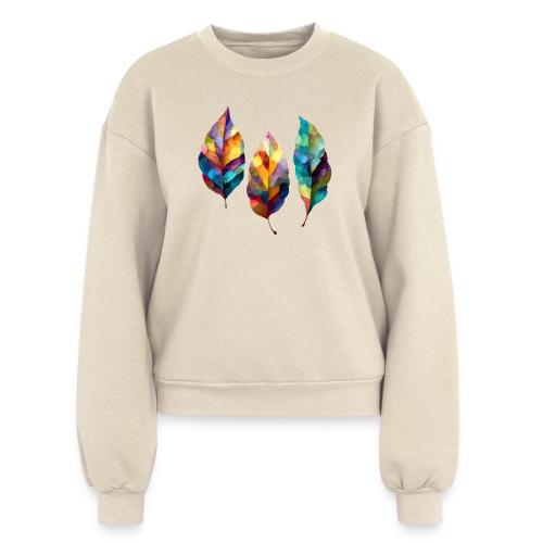 Art: Colorful Leaf Harmony - Women's Fleece Crewneck Sweatshirt