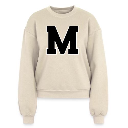 Varsity Letter M Collegiate Alphabet Art - Women's Fleece Crewneck Sweatshirt
