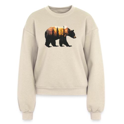 Bear: Sunset Guardian - Women's Fleece Crewneck Sweatshirt