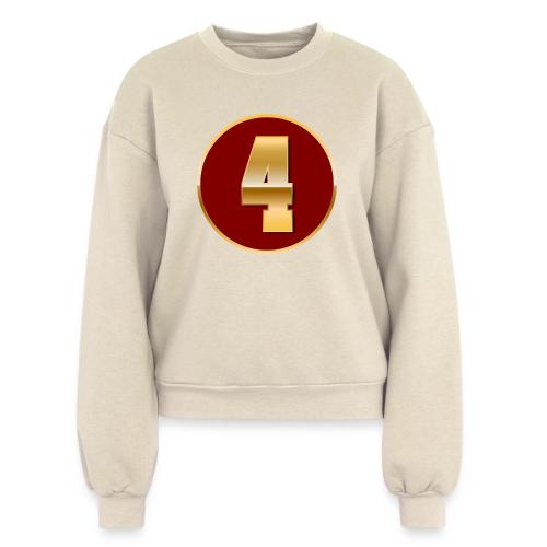 Number 4 in Gold Varsity Font - Women's Fleece Crewneck Sweatshirt