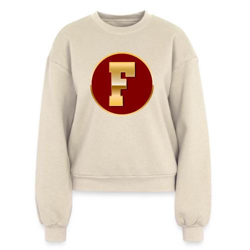 Letter F – Capital Varsity Alphabet Monogram - Women's Fleece Crewneck Sweatshirt