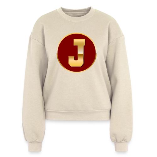 Letter J – Capital Varsity Alphabet Monogram - Women's Fleece Crewneck Sweatshirt