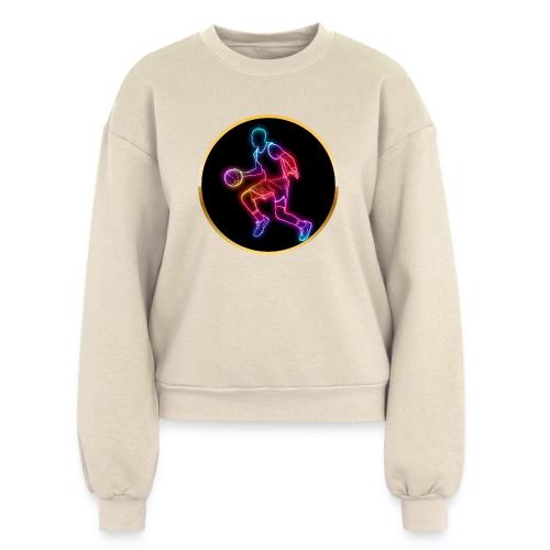Basketball: Neon Dribble Pulse - Women's Fleece Crewneck Sweatshirt