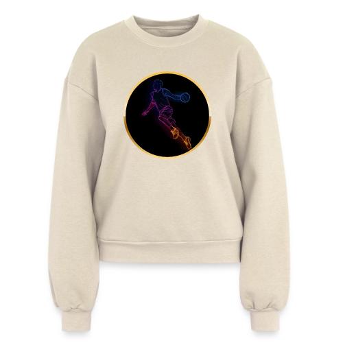 Basketball: Neon Jump Shot - Women's Fleece Crewneck Sweatshirt