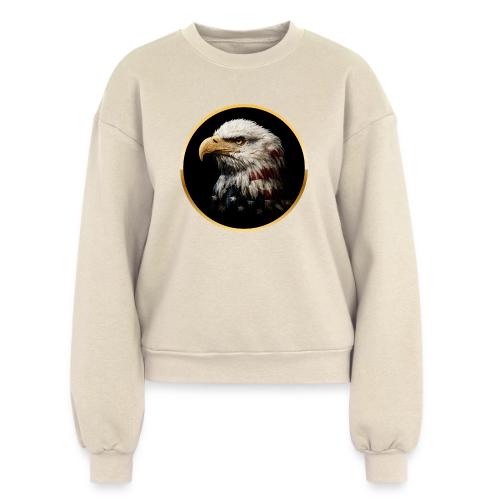 America: Golden Freedom Crest - Women's Fleece Crewneck Sweatshirt
