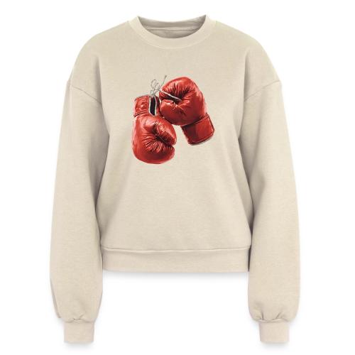 Boxing: Hanging Gloves Icon - Women's Fleece Crewneck Sweatshirt