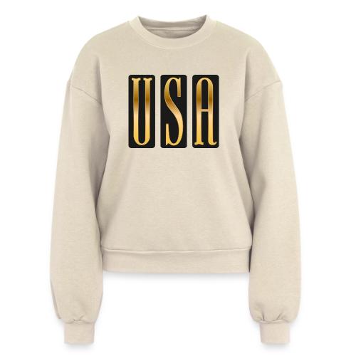 USA Gold Monolith - Women's Fleece Crewneck Sweatshirt