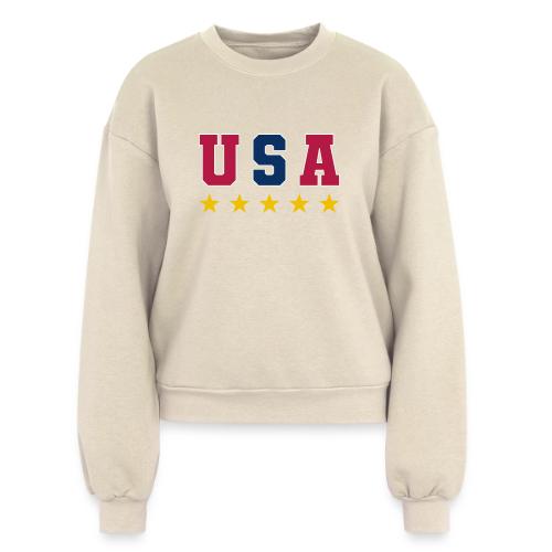 USA Varsity Stars - Women's Fleece Crewneck Sweatshirt