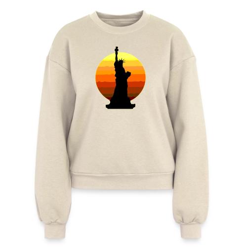 USA: Golden Horizon Liberty - Women's Fleece Crewneck Sweatshirt