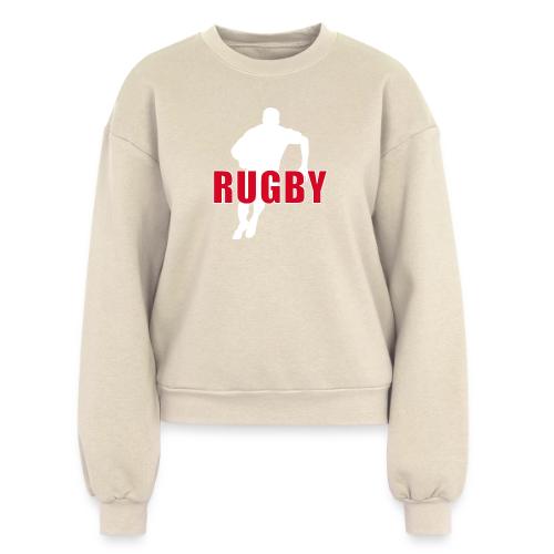 Bold Rugby Action Silhouette - Women's Fleece Crewneck Sweatshirt