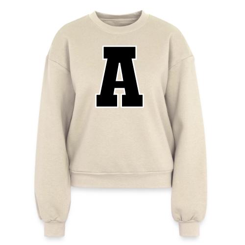 Varsity Letter A Athletic Monogram Design - Women's Fleece Crewneck Sweatshirt