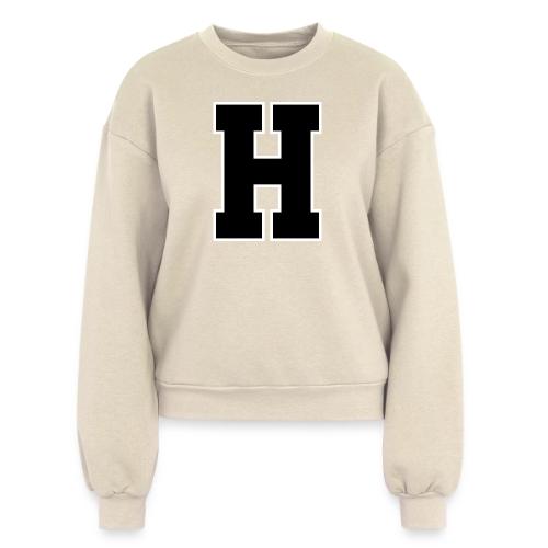 Varsity Letter H Athletic Font Design - Women's Fleece Crewneck Sweatshirt