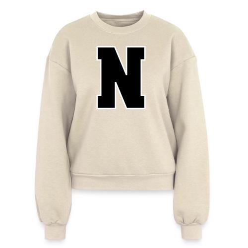 Varsity Letter N Athletic Font Graphic - Women's Fleece Crewneck Sweatshirt