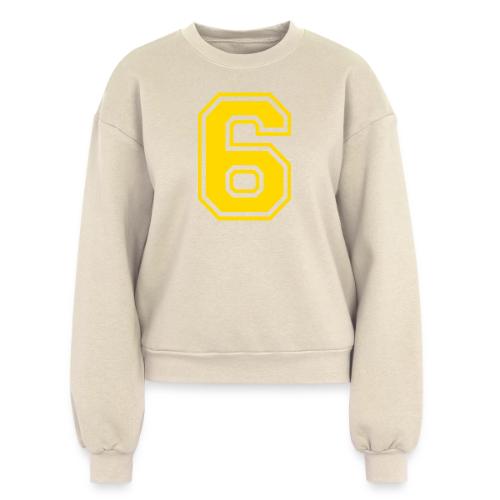 Number 6 in a classic athletic collegiate font - Women's Fleece Crewneck Sweatshirt