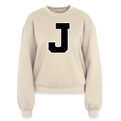 Varsity Letter J Athletic Alphabet Graphic - Women's Fleece Crewneck Sweatshirt