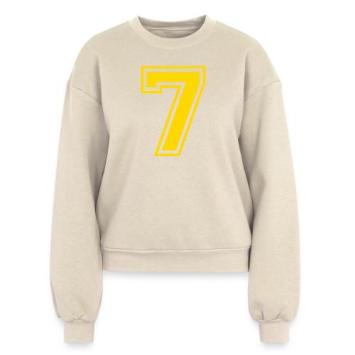 Number 7 in a classic athletic collegiate font - Women's Fleece Crewneck Sweatshirt