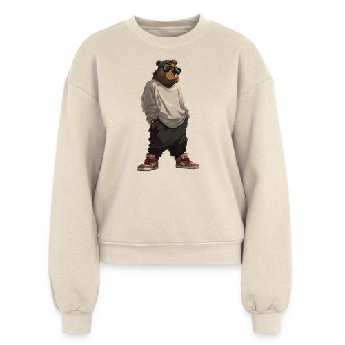 Urban Streetwear Bear Cool Apparel Design - Women's Fleece Crewneck Sweatshirt