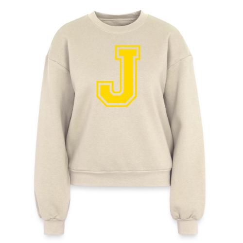 Letter J – Capital Athletic Alphabet Monogram - Women's Fleece Crewneck Sweatshirt